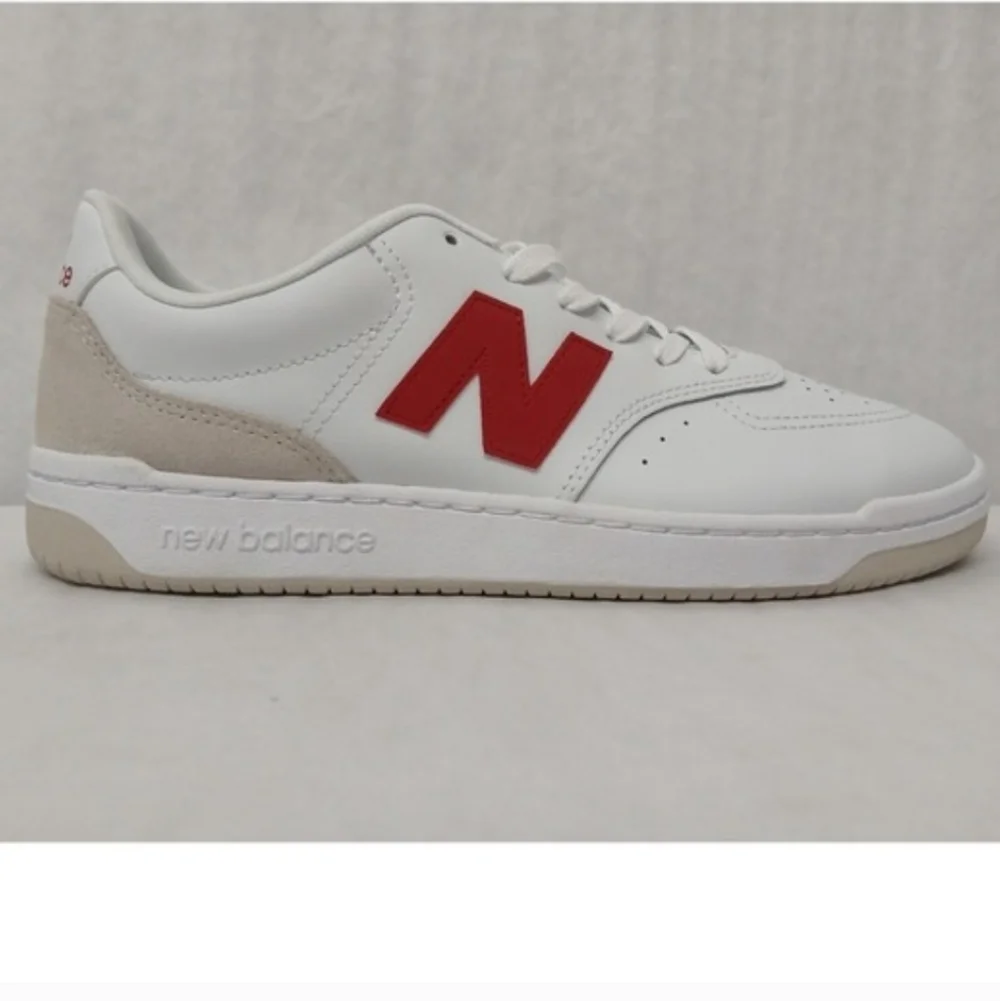 NWOT Unisex New Balance BB80 White and Red Athletic Shoes - Picture 5 of 8